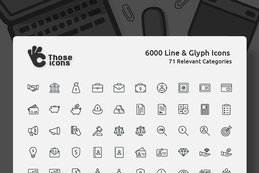 Those Icons Line & Glyph Bundle in Glyph Icons - product preview 8