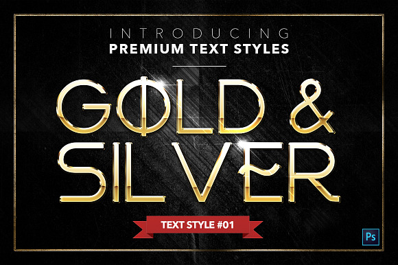 Gold & Silver #4 - 20 Text Styles in Photoshop Layer Styles - product preview 1