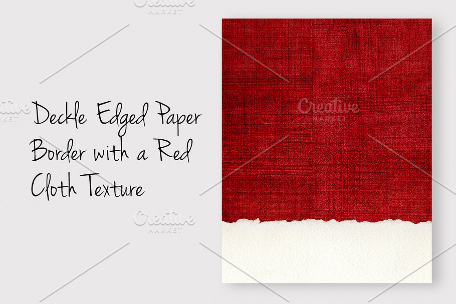 Deckled Paper Edge on Red Cloth