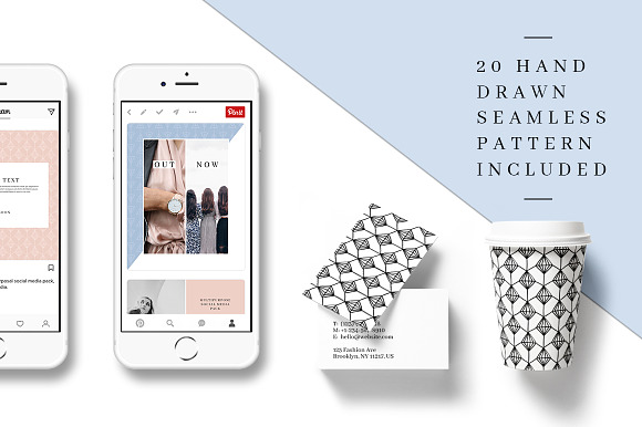 MALINA Social Media Pack & 20Pattern in Instagram Templates - product preview 2