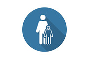 Pediatrics and Medical Services Icon. Flat Design. Long Shadow.