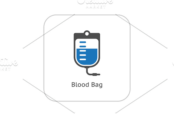 Blood Bag and Medical Services Icon. Flat Design.
