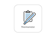 Thermometer and Medical Services Icon. Flat Design.