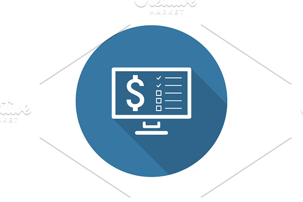 Making Money Icon. Business Concept. Flat Design. Long Shadow.