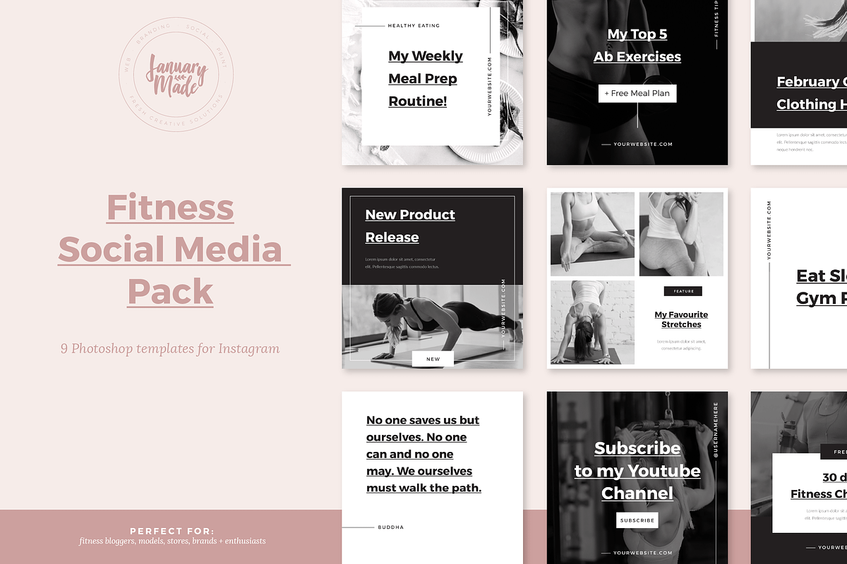 Fitness Instagram Template in Instagram Templates - product preview 8