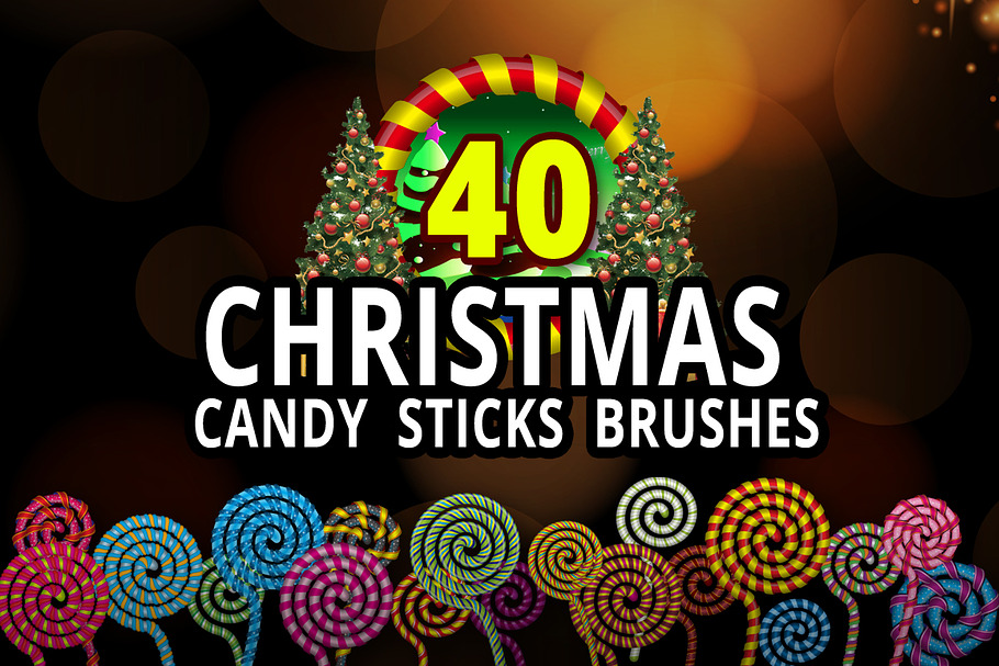 40 Christmas Candy Sticks Brushes