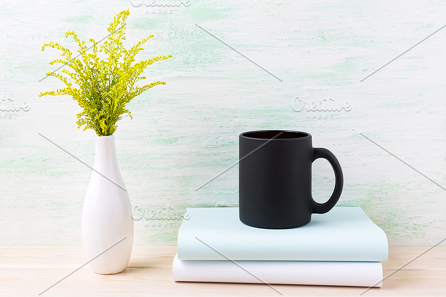 Black coffee mug mockup in Product Mockups - product preview 8