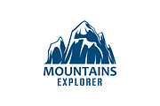 Mountains expedition symbol for sport design