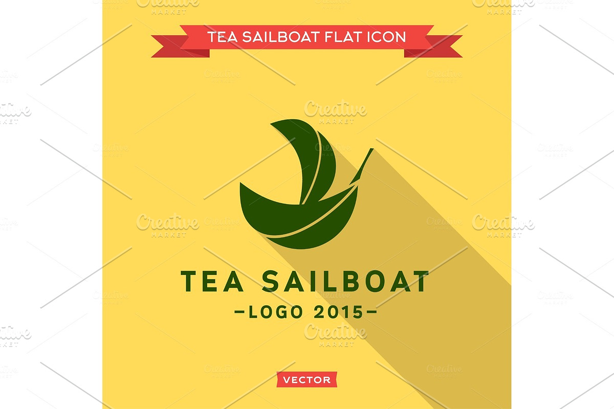 Green Ship of the leaf, vector logo, illustration in Illustrations - product preview 8