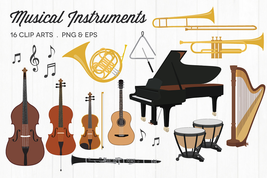 Musical Instruments Clip Art in Illustrations - product preview 8