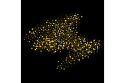 Background with golden shining stars in middle of vector illustration