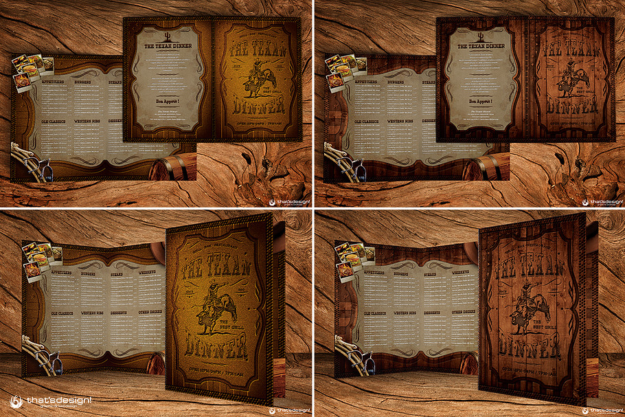 Western Grill Restaurant Menu Card in Brochure Templates - product preview 8