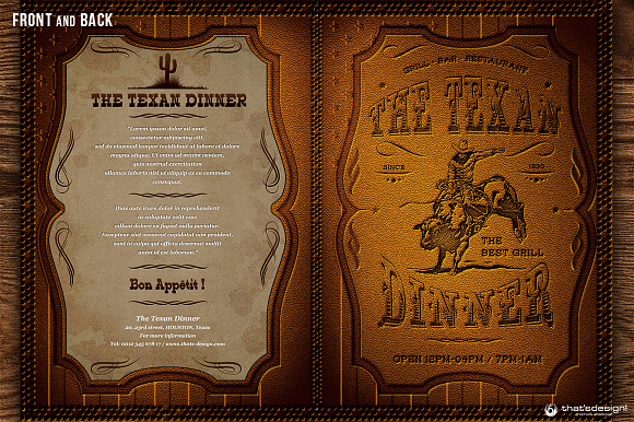 Western Grill Restaurant Menu Card in Brochure Templates - product preview 2