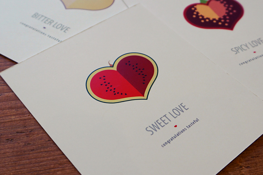 Valentine cards set with taste in Card Templates - product preview 8