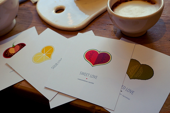 Valentine cards set with taste in Card Templates - product preview 1