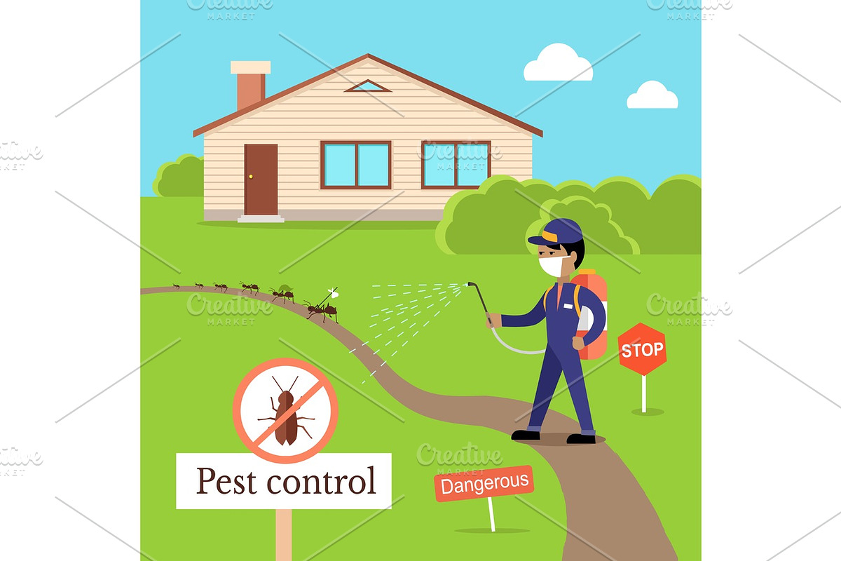 Pest Control Concept Vector In Flat Style Design in Illustrations - product preview 8