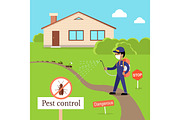Pest Control Concept Vector In Flat Style Design