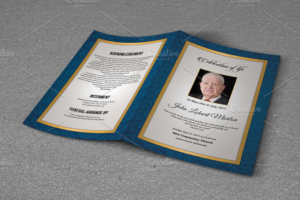 Funeral Program Template-T674 in Brochure Templates - product preview 8