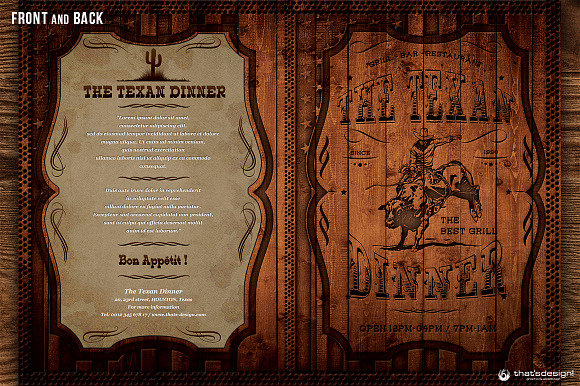 Western Grill Restaurant Menu Card in Brochure Templates - product preview 4