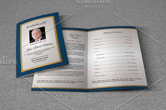 Funeral Program Template-T674 in Brochure Templates - product preview 2