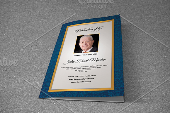 Funeral Program Template-T674 in Brochure Templates - product preview 3
