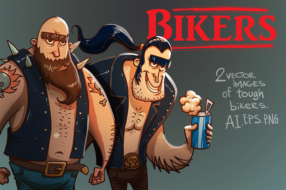 Bikers in Illustrations - product preview 8