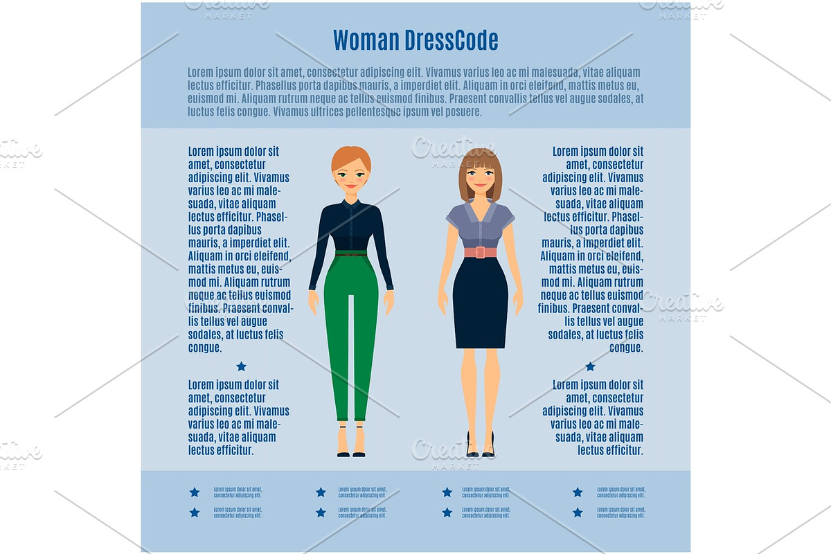 Woman Dress Code infographic in Illustrations - product preview 8