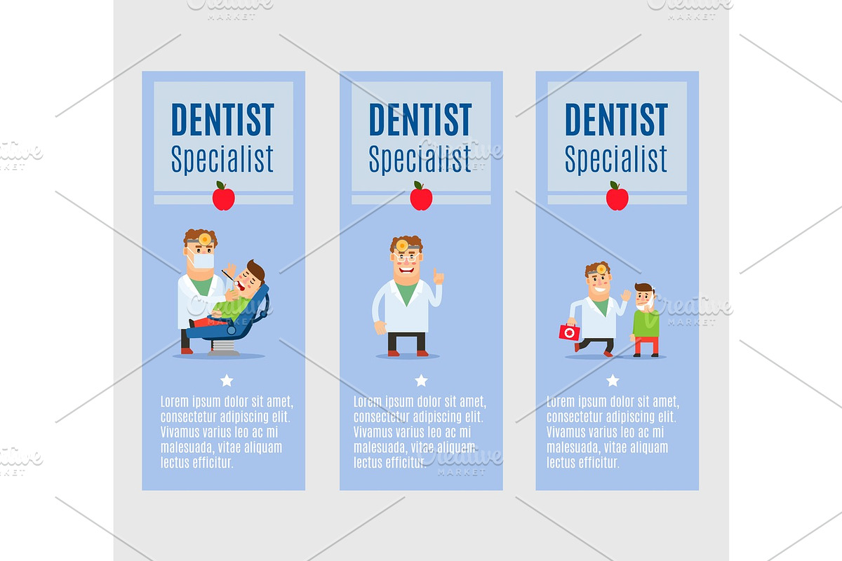 Dentist specialist flyers design in Illustrations - product preview 8