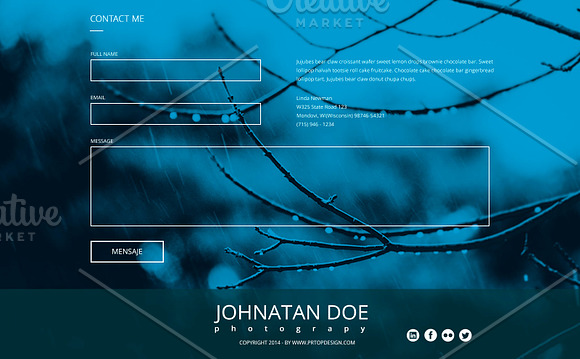 Photographer One Page Website PSD in Landing Page Templates - product preview 3