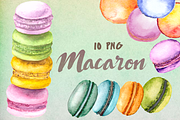Watercolor Macaron Clip Art Set 