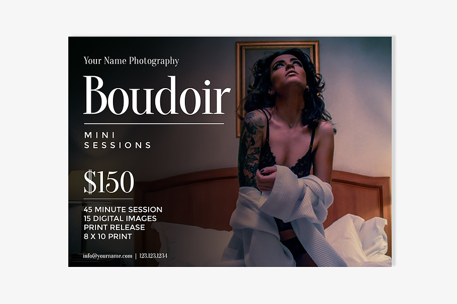 Boudoir Photography Booking Ad in Flyer Templates - product preview 8