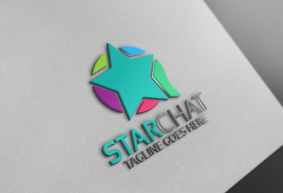 Star Chat Logo in Logo Templates - product preview 3