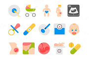 pregnancy, motherhood flat icons