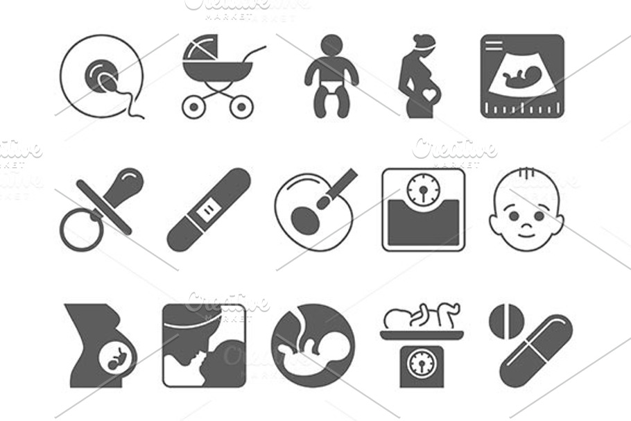 pregnancy and motherhood icons in Icons - product preview 8
