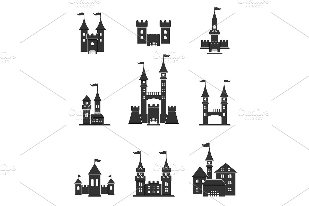 Towers and castles icons set. in Graphics - product preview 8