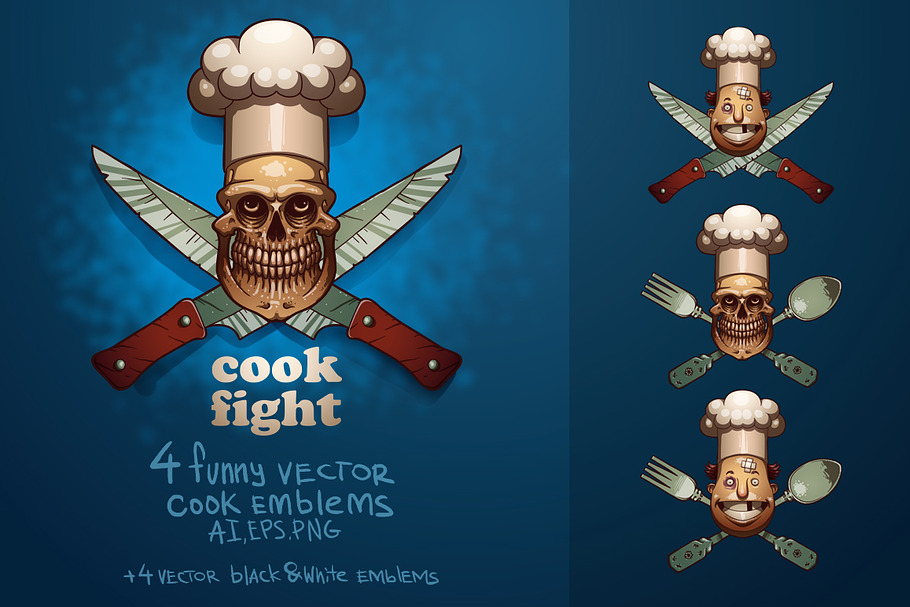 Cook fight in Illustrations - product preview 8