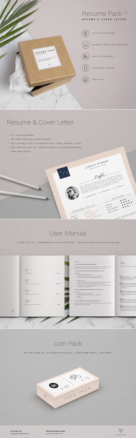 Resume + Cover Letter / Lumia in Letter Templates - product preview 3