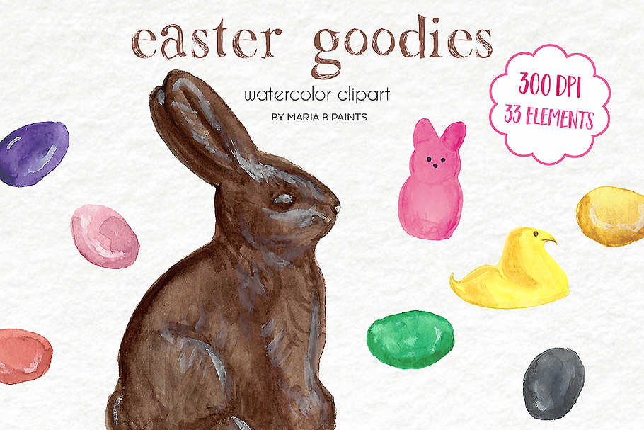 Easter Watercolor Clipart Spring