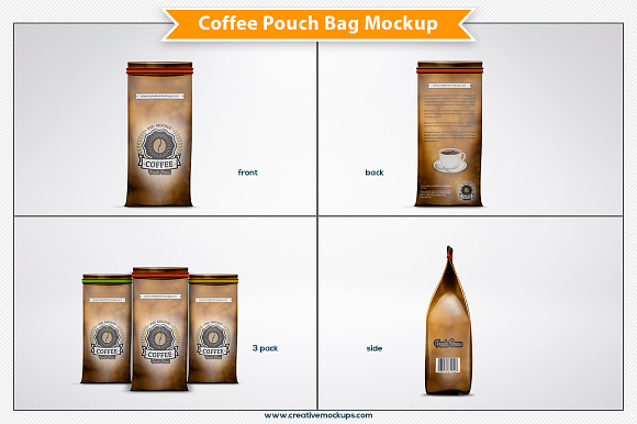 Coffee Pouch Bag Mockup in Product Mockups - product preview 1