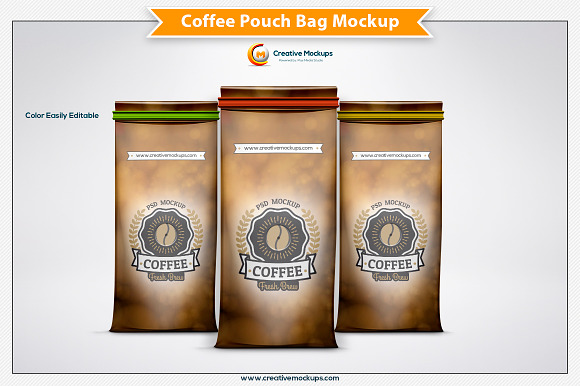 Coffee Pouch Bag Mockup in Product Mockups - product preview 3