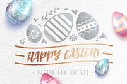 Happy Easter! Vector Graphic Set.