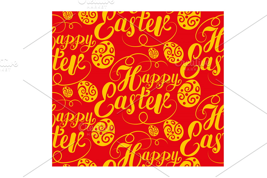 Happy Easter Red Pattern