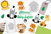 Baby safari animals clipart