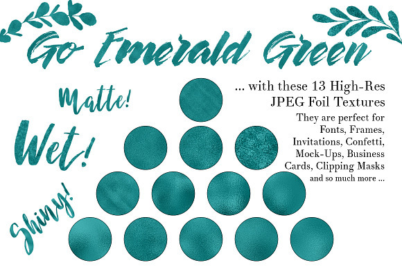 Emerald Green Foil Textures in Textures - product preview 1