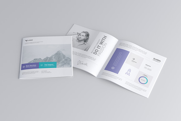 Square Brochure / Catalog Mock-Up in Print Mockups - product preview 2