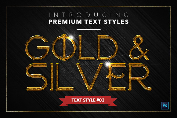 Gold & Silver #5 - 15 Text Styles in Photoshop Layer Styles - product preview 3