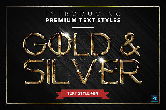 Gold & Silver #5 - 15 Text Styles in Photoshop Layer Styles - product preview 4