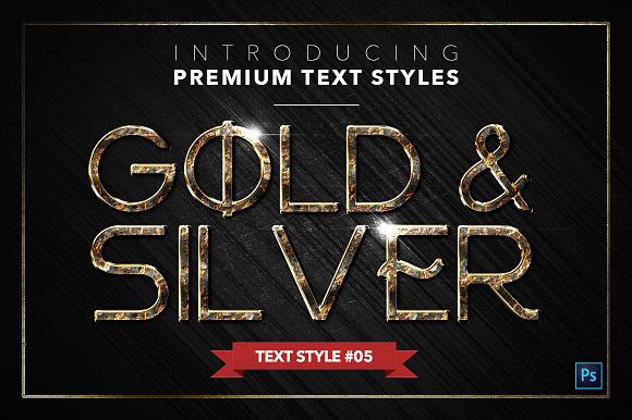 Gold & Silver #5 - 15 Text Styles in Photoshop Layer Styles - product preview 5