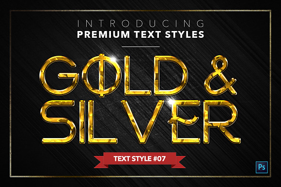 Gold & Silver #5 - 15 Text Styles in Photoshop Layer Styles - product preview 7