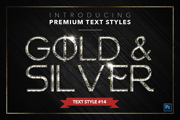 Gold & Silver #5 - 15 Text Styles in Photoshop Layer Styles - product preview 14